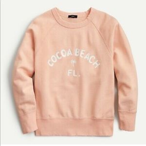 NWT J Crew Garment-Dyed Cocoa Beach Cotton Sweatshirt in Flirty Peach 2X $69.50